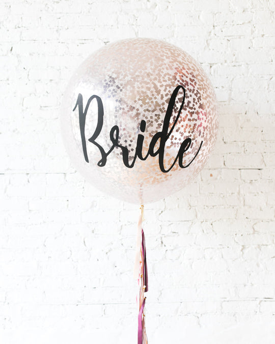 Customizable - BRIDE Confetti Giant Balloon with Tassel