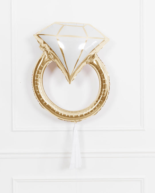 Gilded - 36in Diamond Ring Foil Balloon with Skirt