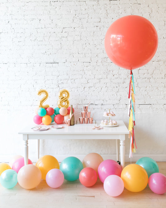 Colorful Bloom - Tabletop Numbers, Giant & Floor Balloons Set