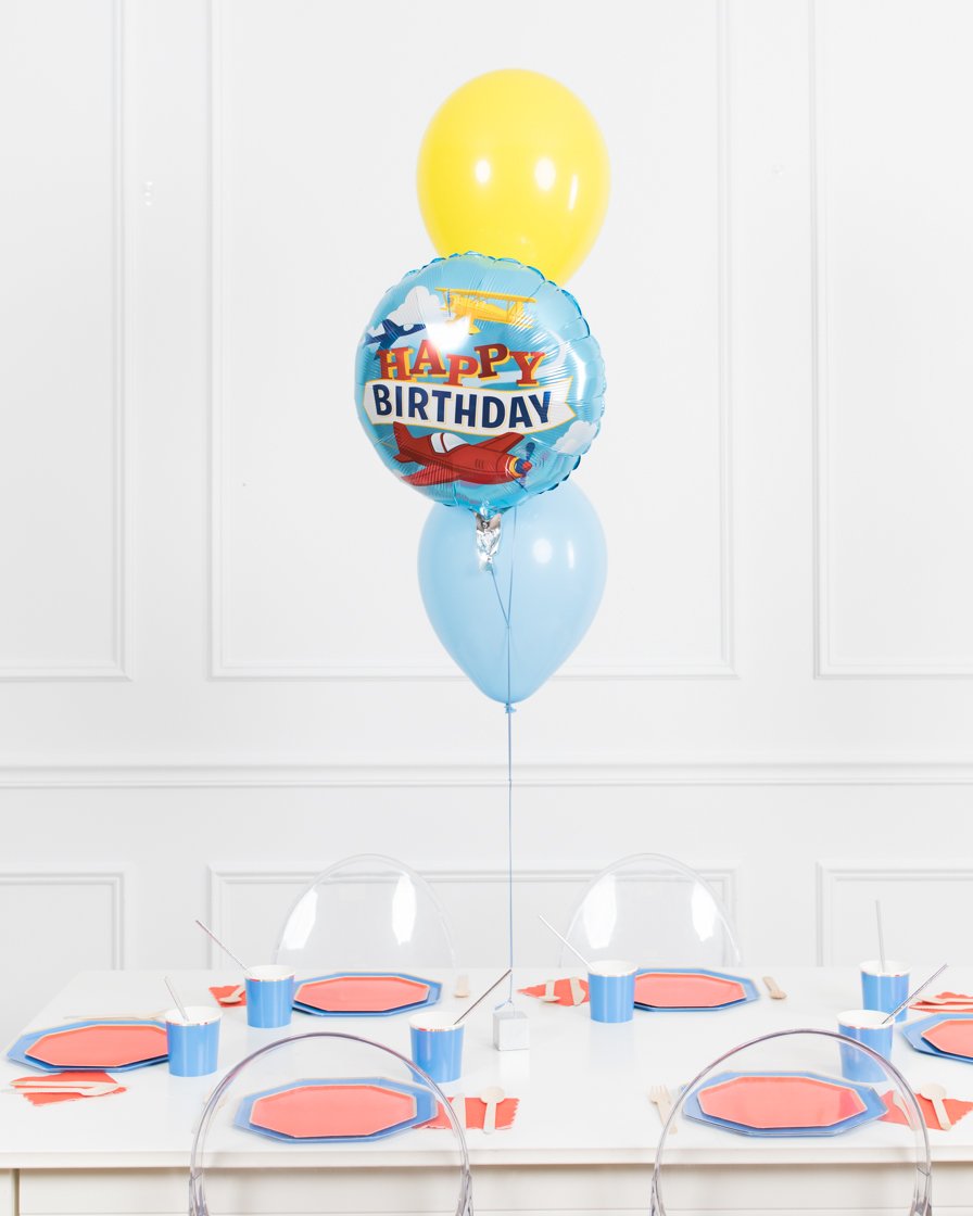 paris312-chicago-vintage-airplane-balloon-foil-yellow-blue-bouquet-centerpiece-birthday
