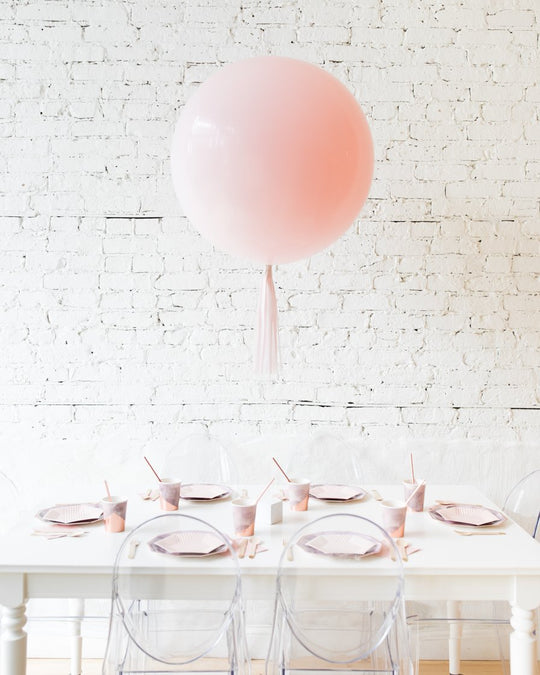 Light Pink Giant Balloon and Mauve Skirt Centerpiece