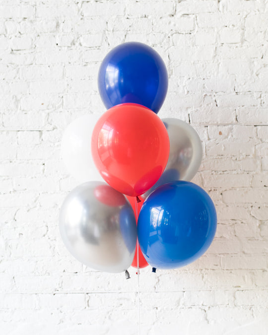 Red, White and Blue Palette 11in Balloons - bouquet of 7