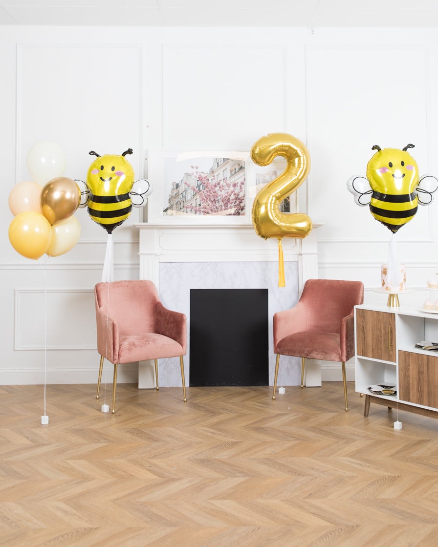paris312-chicago-bee-theme-balloon-number-yellow-gold-bouquet-party-easy-breezy-decor-set