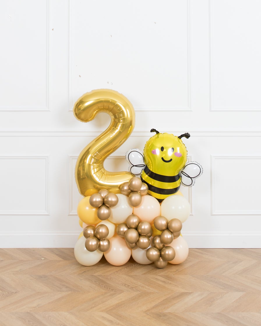 paris312-chicago-bee-theme-balloon-number-yellow-gold-foil-pedestal-party-4ft