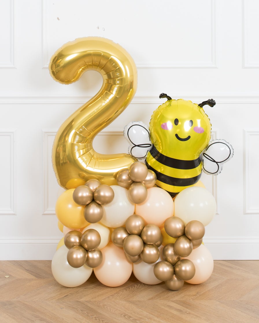 paris312-chicago-bee-theme-balloon-number-yellow-gold-pedestal-giant-party-delightful-duo-decor-set