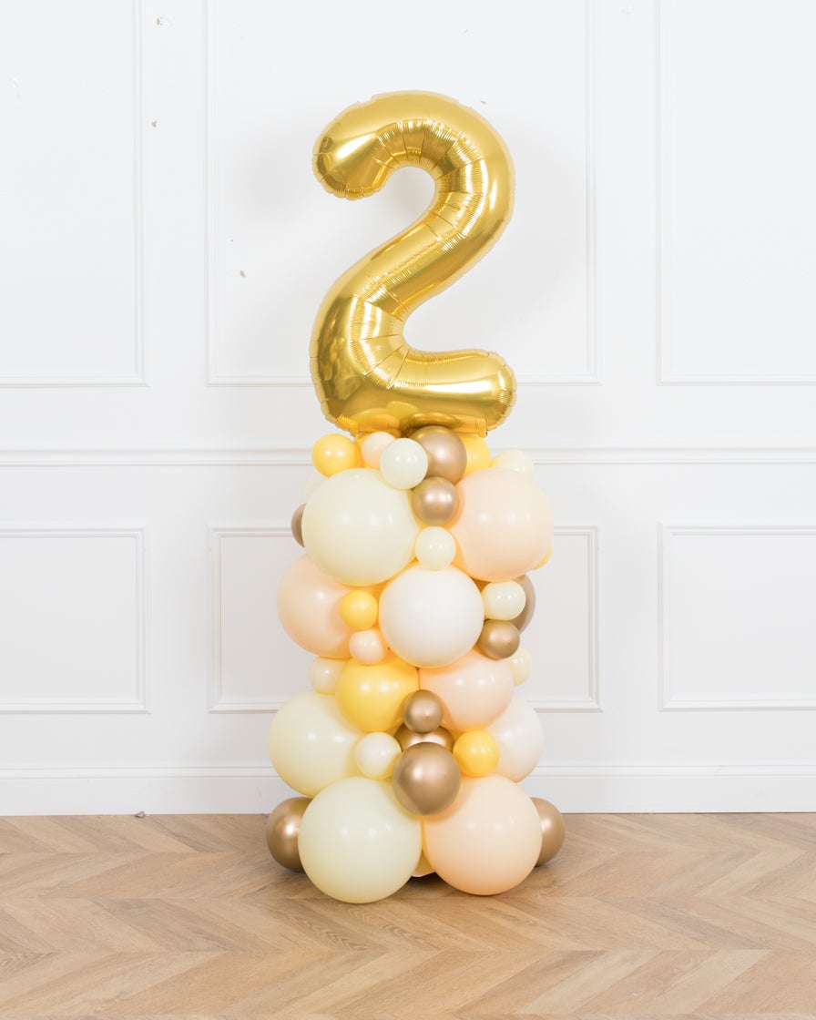 paris312-chicago-bee-theme-balloon-number-yellow-gold-column-bouquet-party-trio-decor-set