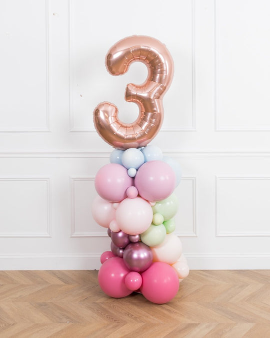Butterfly Garden - Number Balloon Column - 4ft