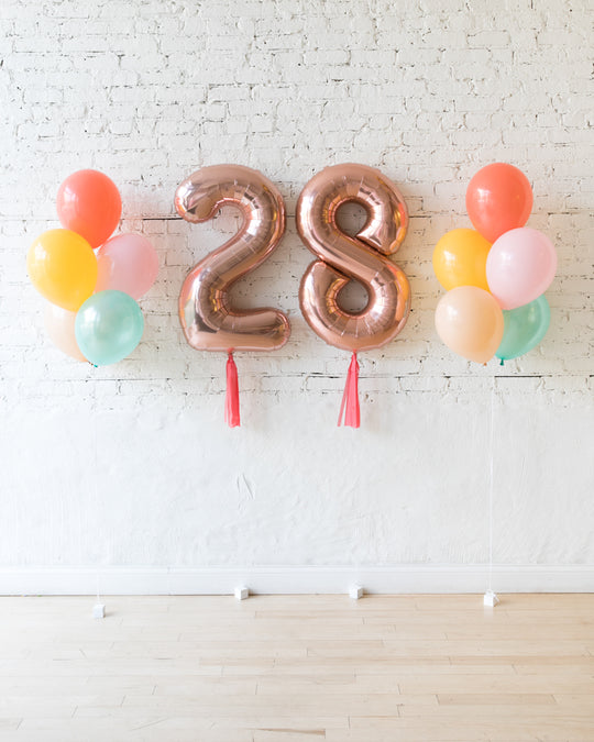 Colorful Bloom - Numbers & 11in Balloon Bouquets Set