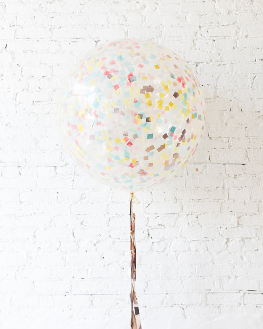 Colorful Bloom - Confetti Giant Balloon with Tassel