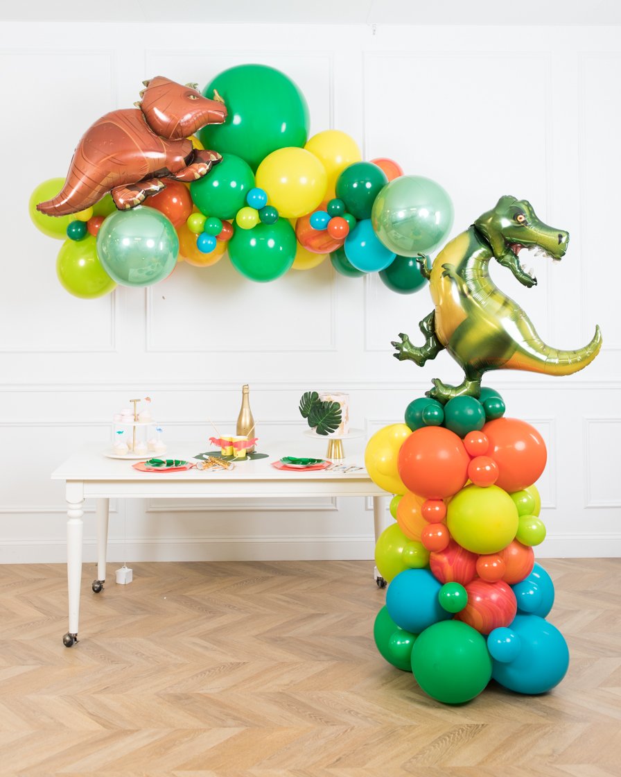 dinosaur-party-balloons-foil-triceratops-rex-column-floating-arch-set