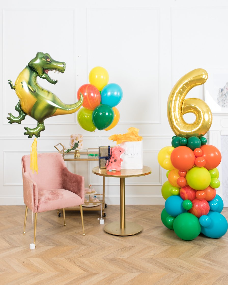 dinosaur-party-balloons-foil-rex-column-number-bouquet-set