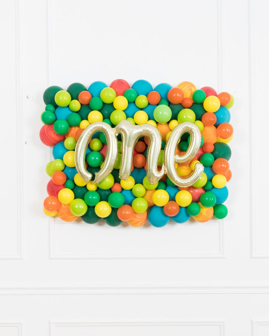 Dinosaur Party - ONE Script Balloon Backdrop Board - 30inx40in