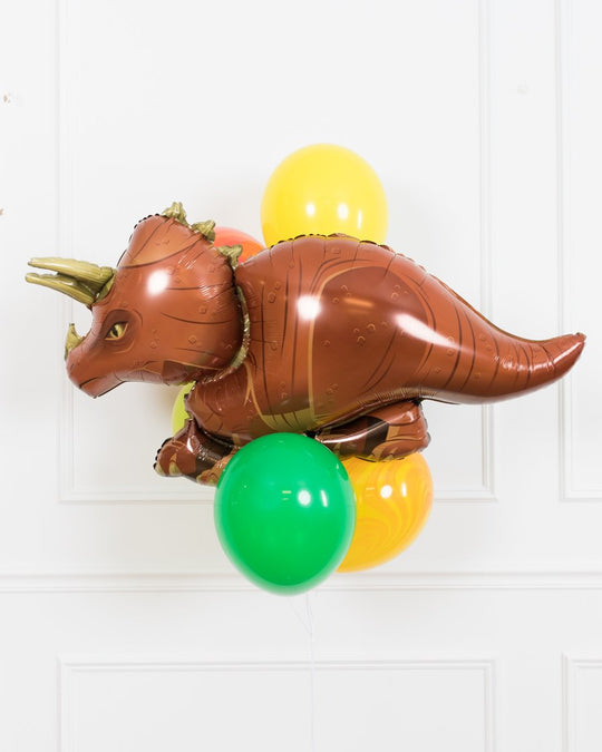 Dinosaur Party - Triceratops Foil and 11in Balloon Bouquet