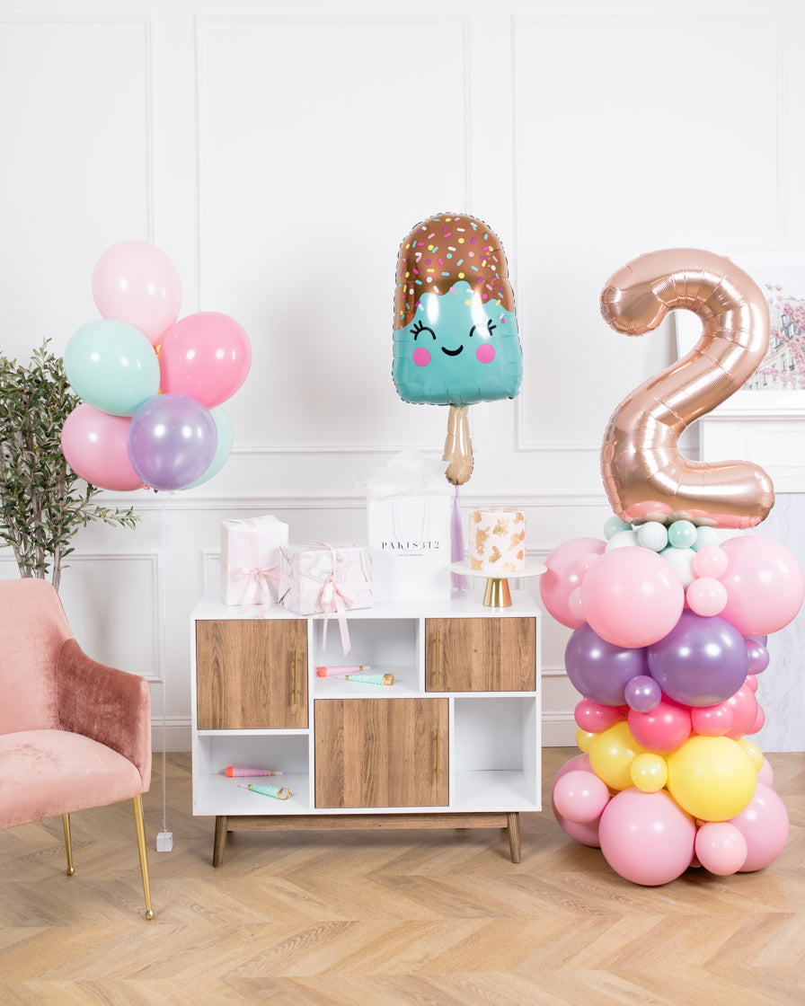 sweet-treats-theme-balloon-mint-pinks-purple-yellow-foil-rose-gold-birthday-bouquet-ice-cream
