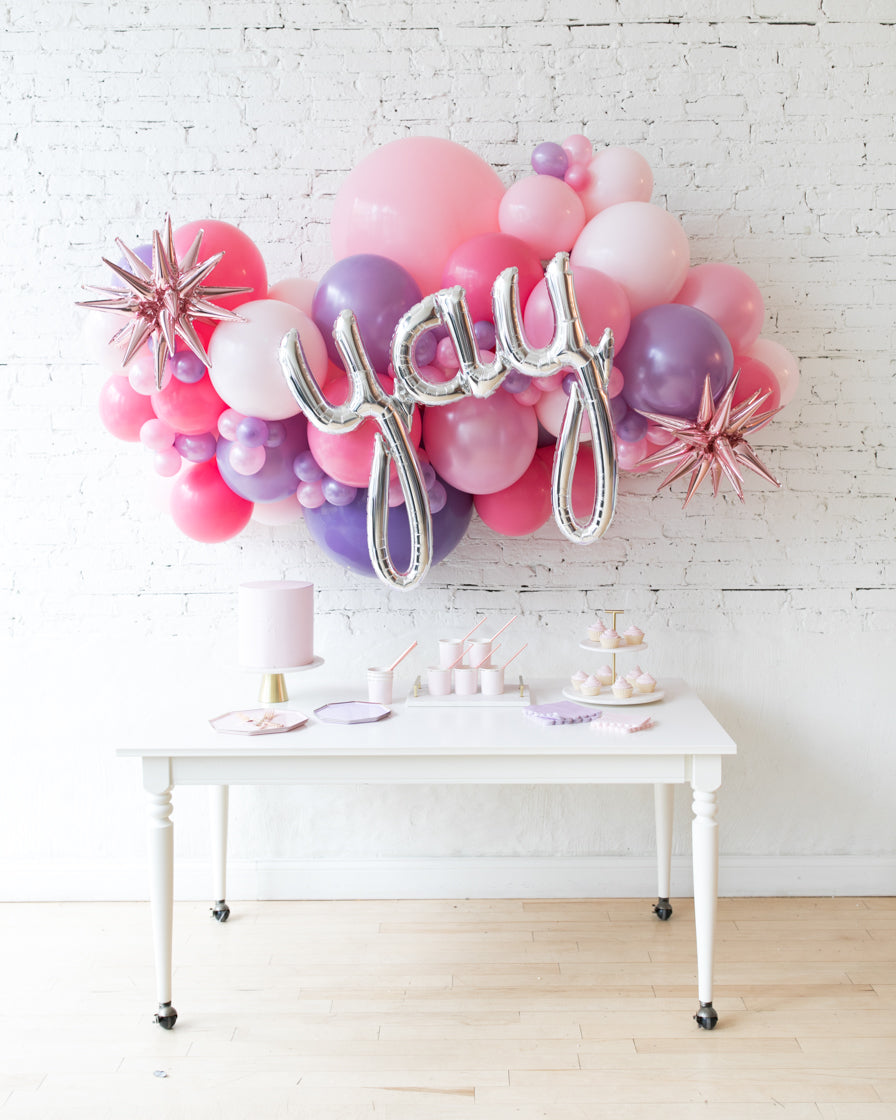 Princess-balloon-yay-backdrop-garland-install