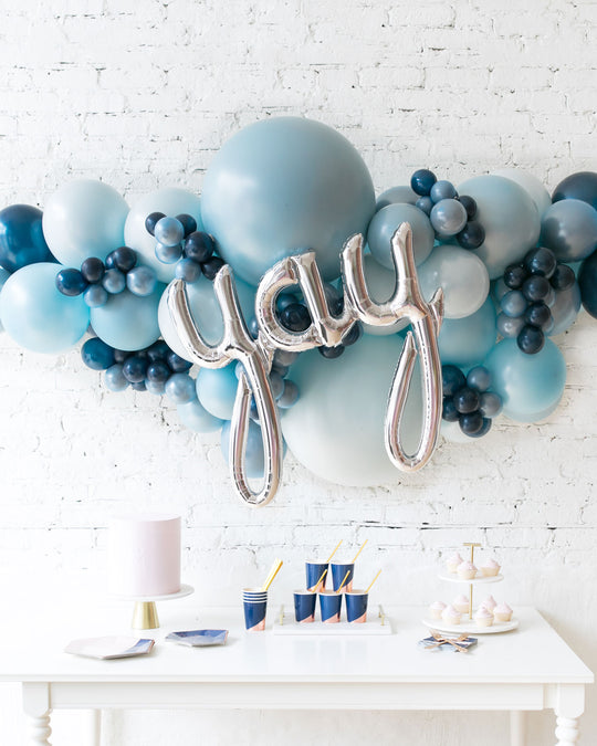 Soft Blue Palette YAY Balloon Garland