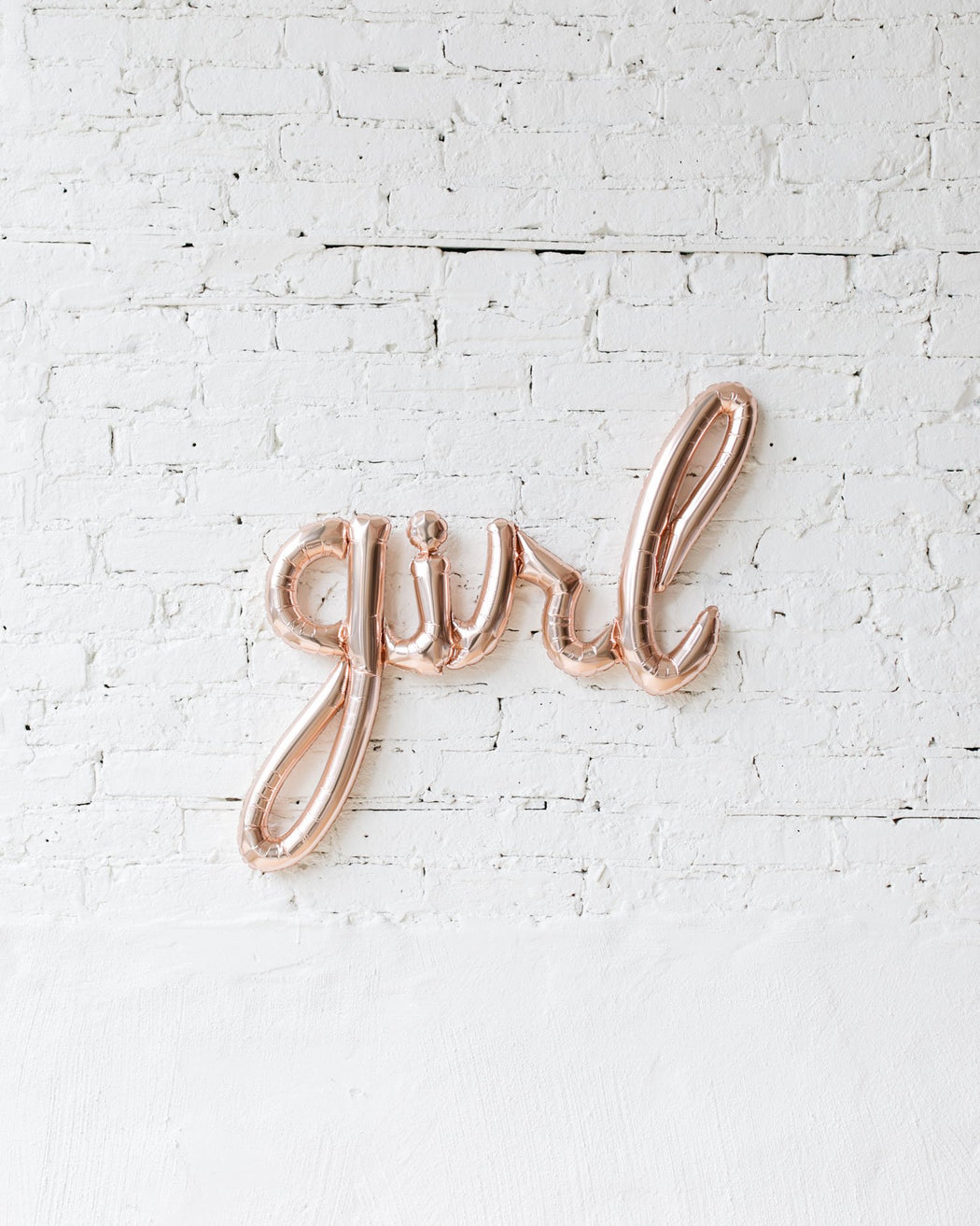 Girl script rose gold balloon