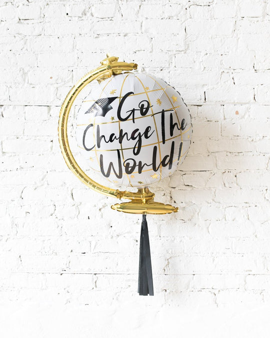 23in Go Change the World Globe Foil Balloon and Black Skirt