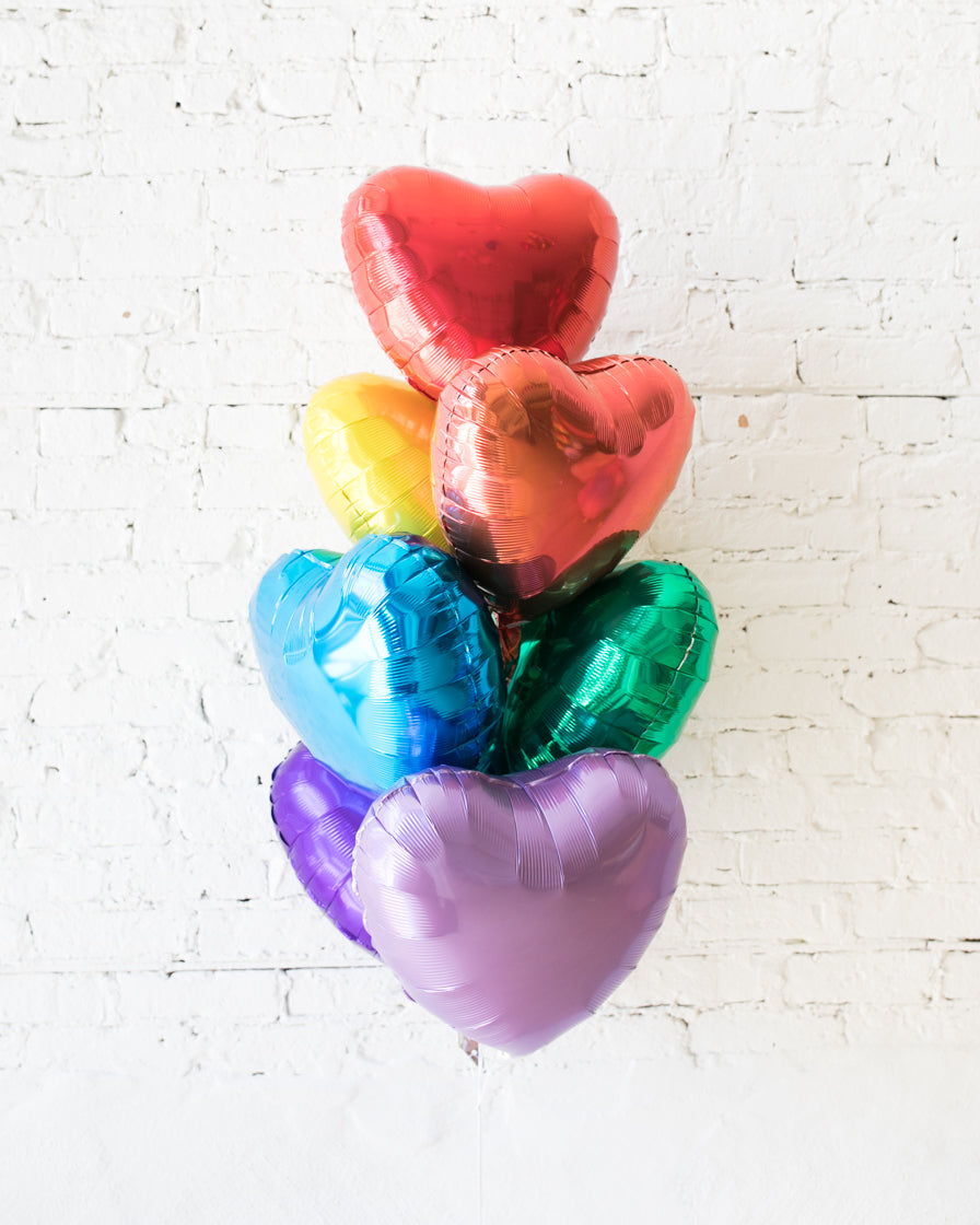 Multicolor Hearts Large Balloon Bouquet