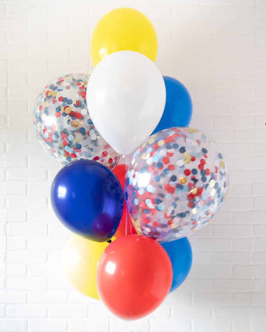 Ruff Rescue - Confetti and 11in Balloons - bouquet of 10