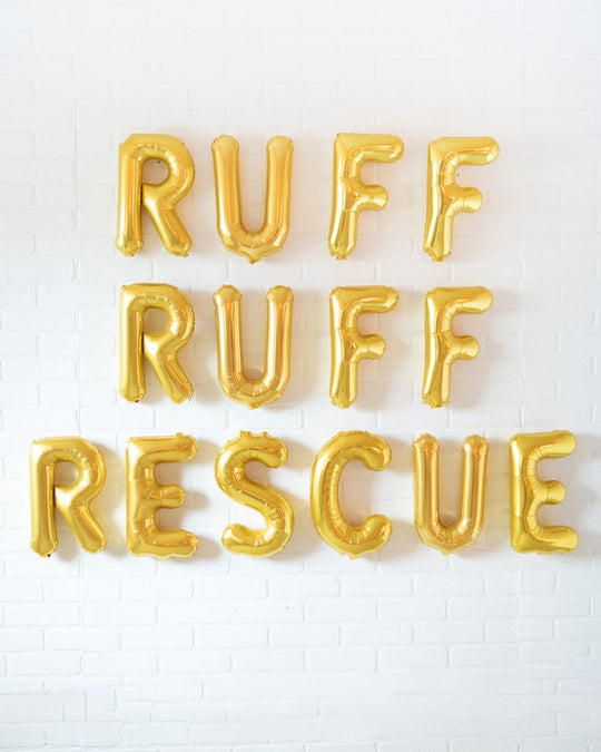 Ruff Rescue - RUFF, RUFF, RESCUE 16in Gold Foil Letters Set