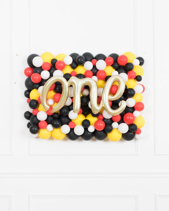 Magical Party Mouse Theme - ONE Script Balloon Backdrop Board - 30inx40in