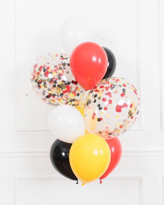 Magical Party Mouse Theme - Confetti and 11in Balloons - bouquet of 10
