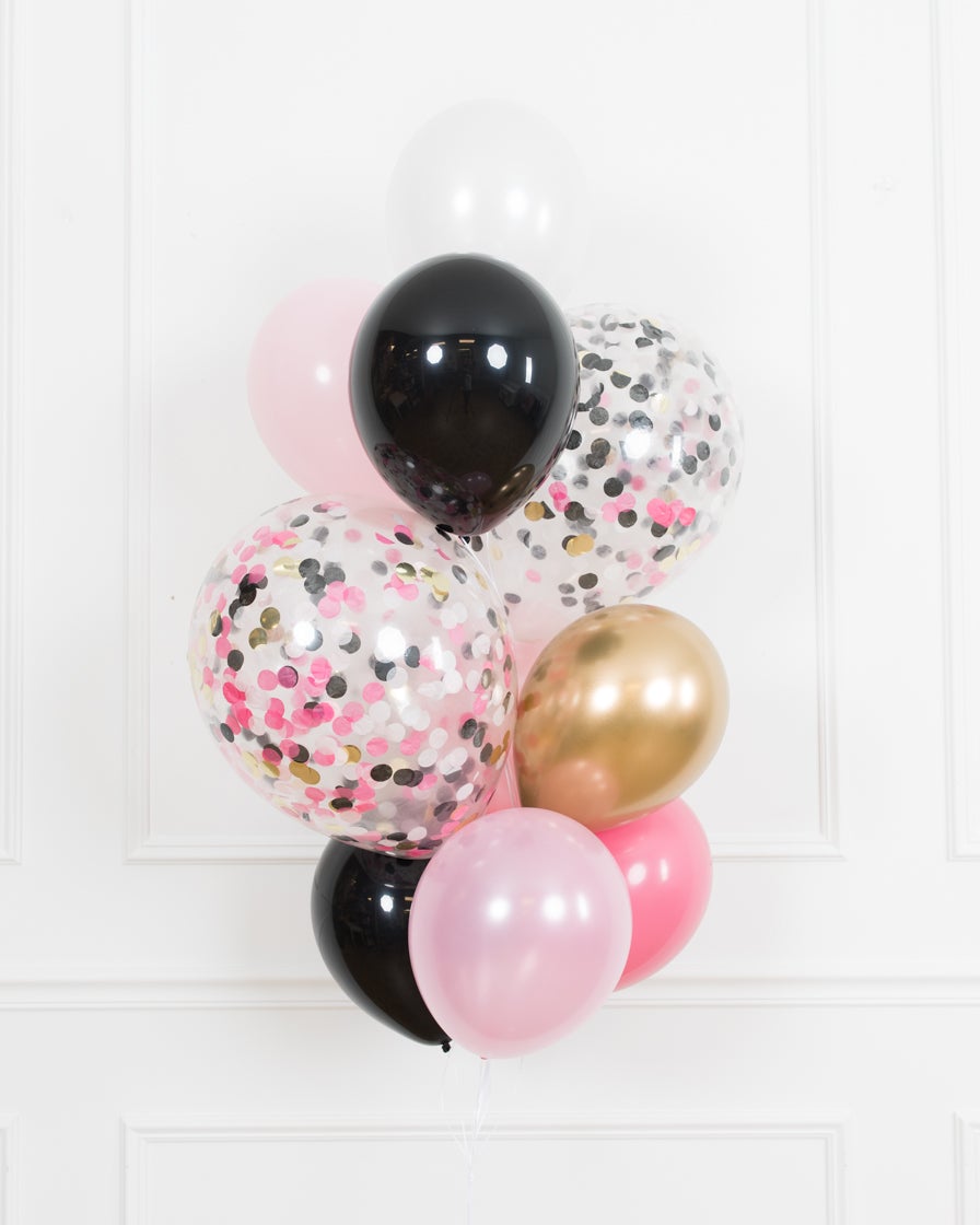 minnie-mouse-disney-party-decor-pink-gold-balloon-black-white-magical-confetti-bouquet