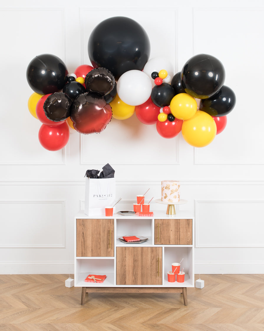 mickey-mouse-balloon-party-paris312-yellow-black-white-red-gold-floating-arch-foil
