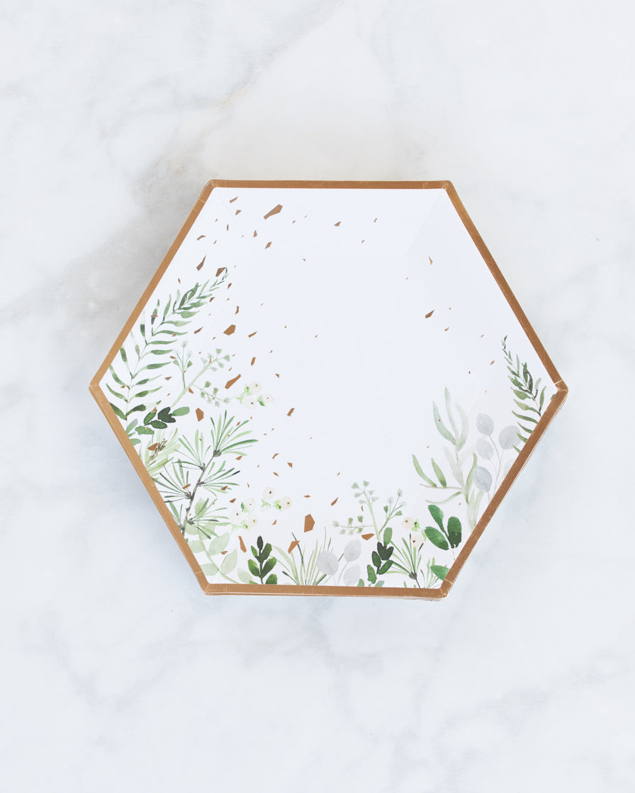 botanical-theme-bride-bouquet-harlow-and-grey-secret-garden-dinner-plates-