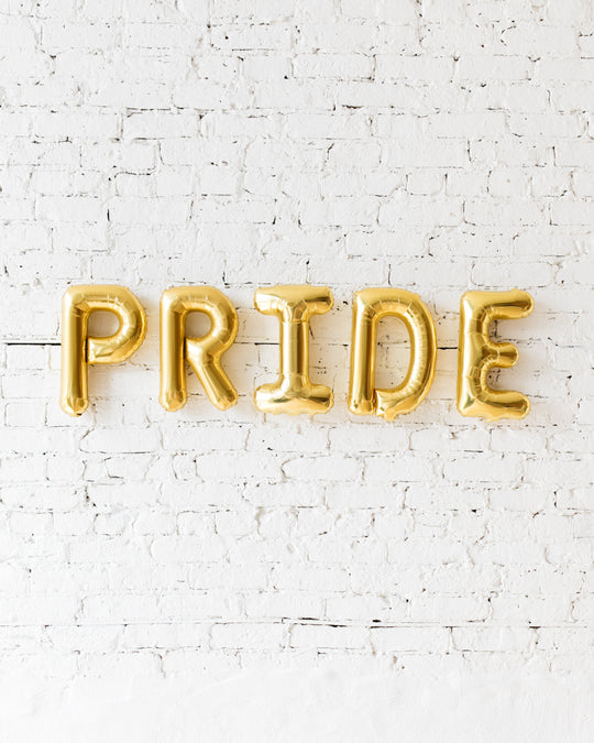 16in PRIDE Gold Foil Balloon Set
