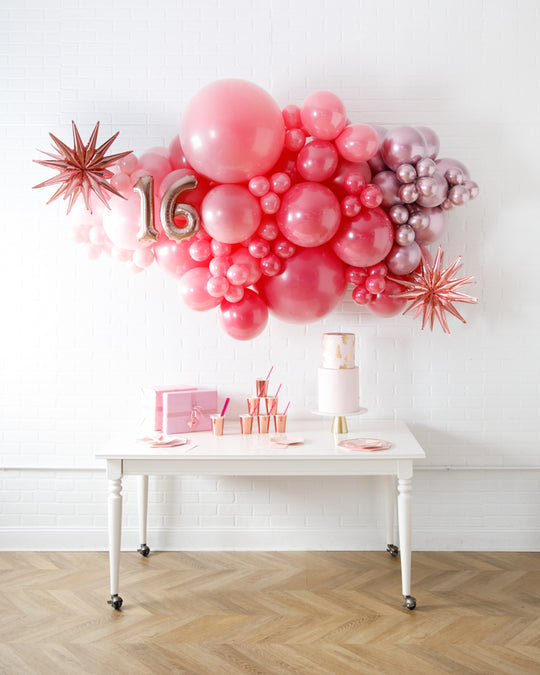 Pretty in Pink - Number Backdrop Balloon Garland Install Piece
