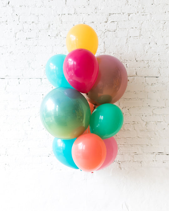 Tropical Time - Orbs and 11in Balloons - bouquet of 10