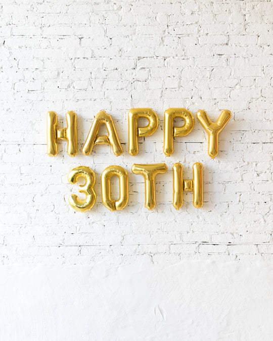 16in Gold Happy Number Birthday Foil Balloon Set