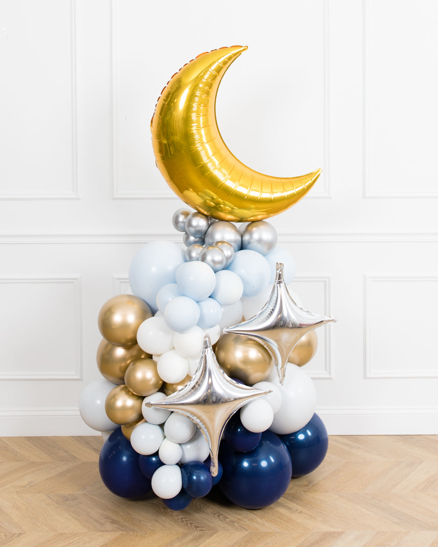 twinkle-baby-shower-balloons-blue-silver-gold-organic-cluster-foils-moon