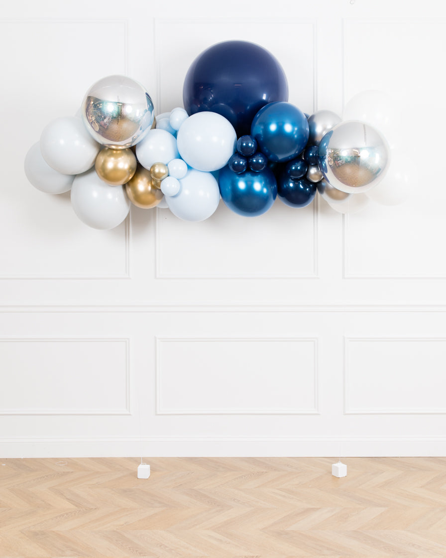 twinkle-baby-shower-balloons-blue-silver-gold-backdrop-floating-arch