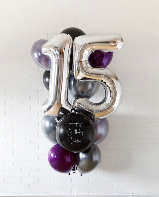 GIFT- Panther King - Double-Digit Foil and Latex Balloon Bouquet