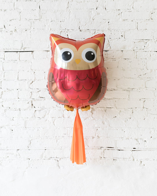 26in Owl Foil Balloon and Orange Skirt
