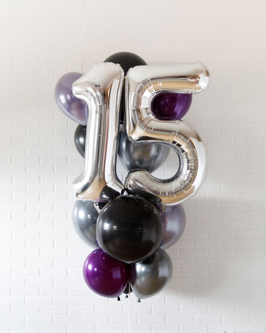 Club Cool - Foil Number and latex balloons - 13 balloons