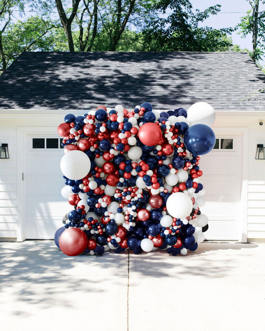 Red, White and Blue Balloon Wall