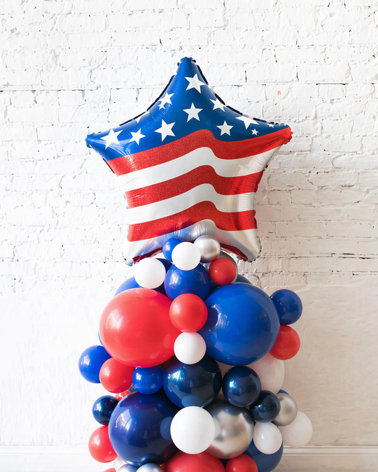 OUTDOOR-USA Star Red, White & Blue Palette Balloon Column - 4ft