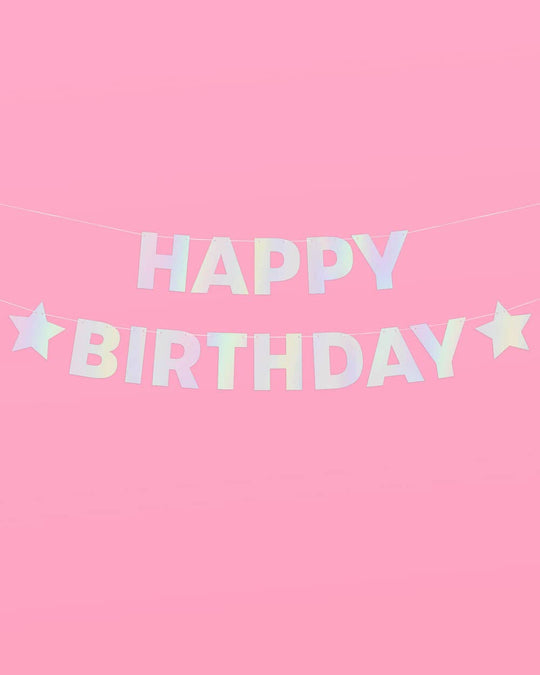xo, Fetti - Happy Birthday Iridescent Banner