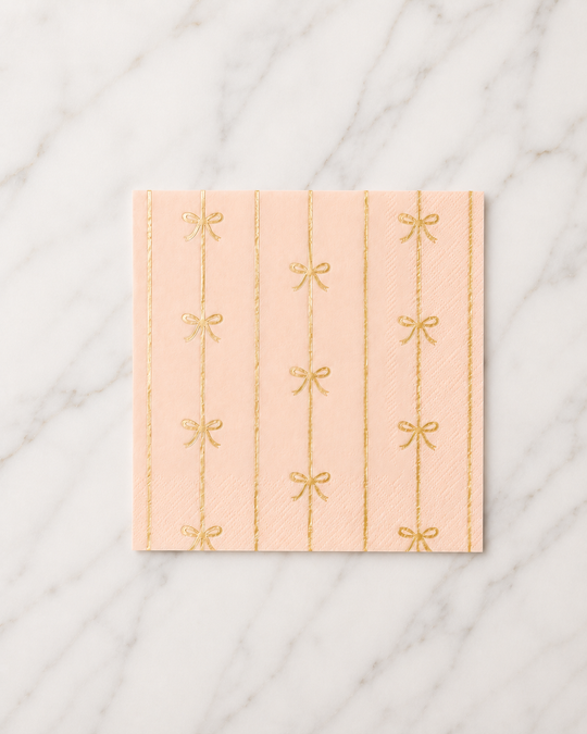 Bonjour Fête - Sweet Peach Signature Bow Small Napkins