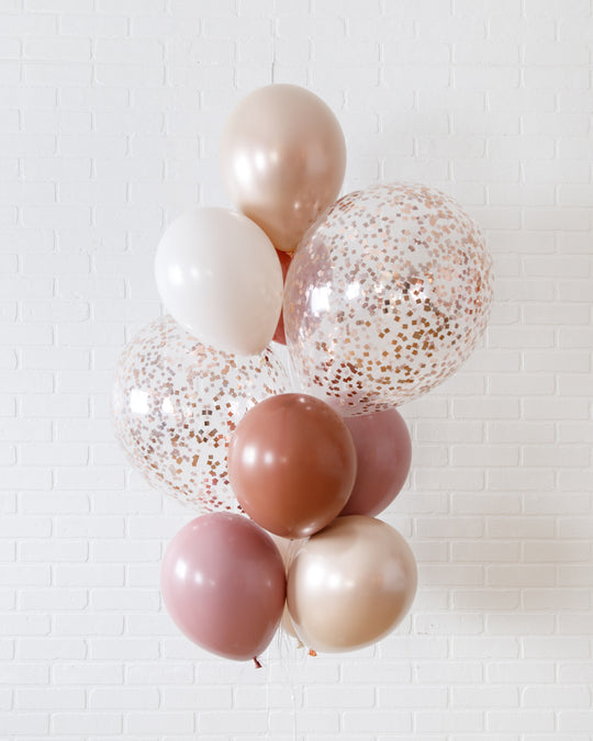 Canyon Moon - Confetti and 11in Balloons - bouquet of 10