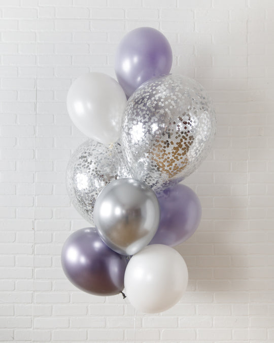 Disco Darling - Confetti and 11in Balloons - bouquet of 10