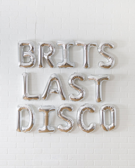Disco Darling - Silver Customizable LAST DISCO Foil Balloon Set