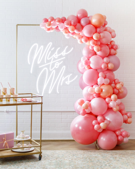 Rosé Bubbles - 4x6 Frame with Garland Install Piece and Neon Sign