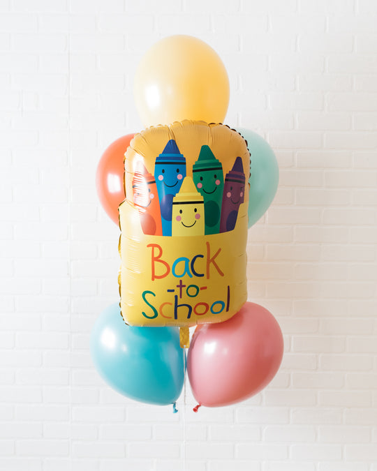 Back 2 School - Crayons Foil and 11in Balloon Bouquet