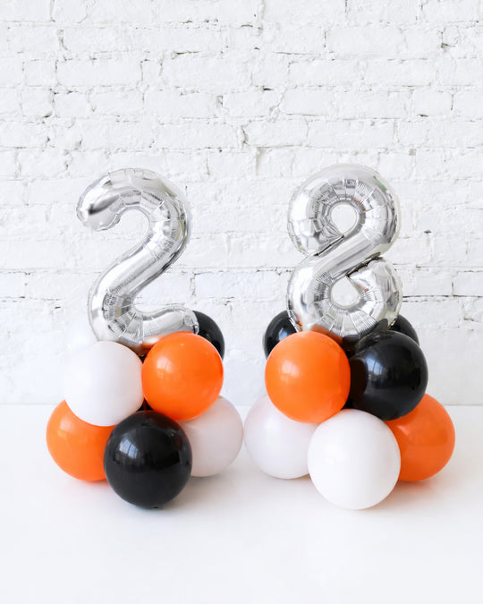 Basketball - Tabletop Foil Numbers on Balloon Base - 1.5ft