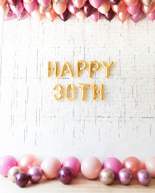 Berry Blush - Ceiling, Floor & Letter Balloons Set